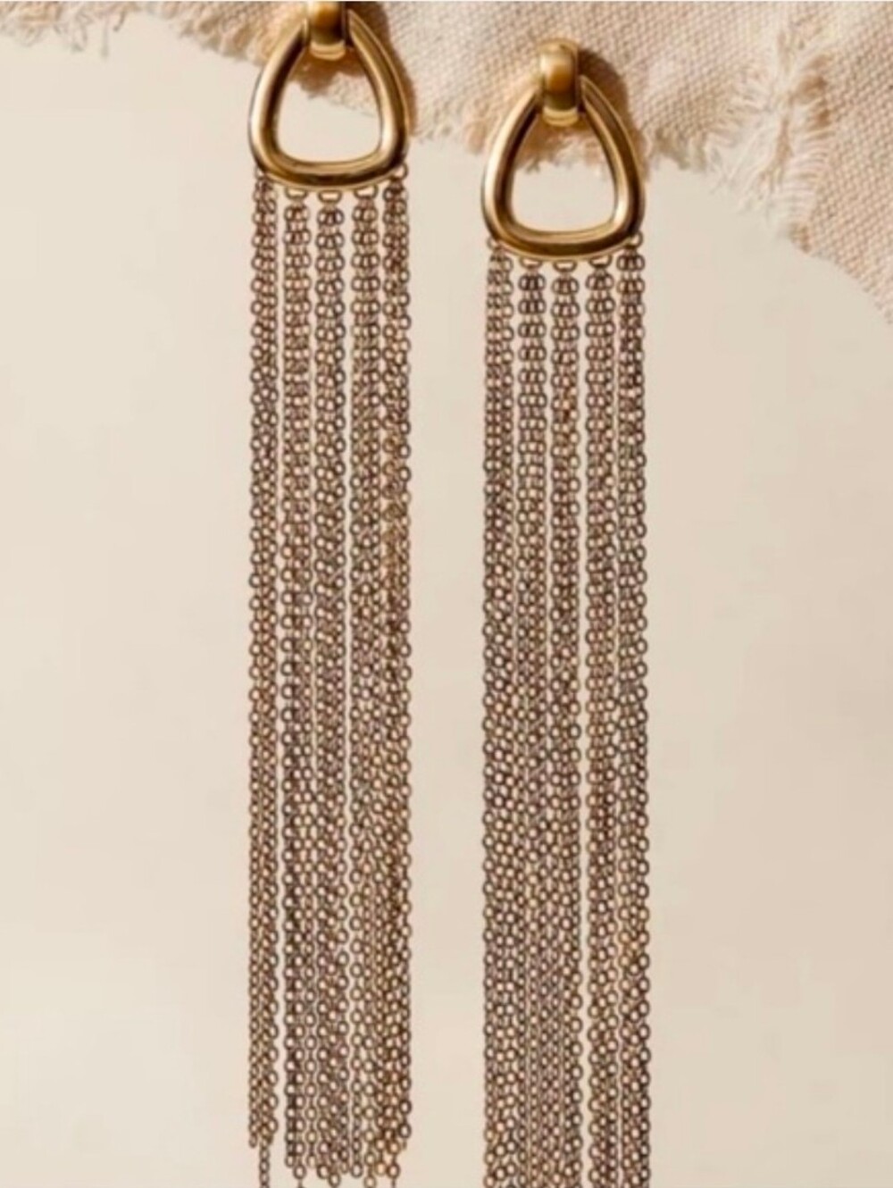 NWT! Free People, Briana Fringe Earrings, Gold Tone, MSRP $38